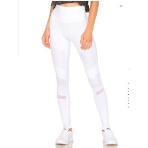 alo High Waist White Moto Legging
